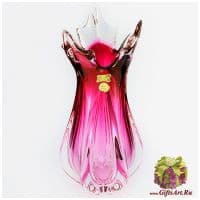 Ваза цветное стекло Высота 31 см 835997654 Ручная работа Чехия