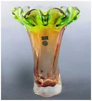 Ваза цветное стекло Высота 30 см 284865501 Ручная работа Чехия