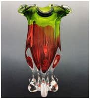 Ваза цветное стекло Высота 30 см 234346780 Ручная работа Чехия