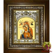 Икона освященная &quot;Достойно Есть(Милующая) икона Божией Матери&quot;, 14x18 см, в деревянном киоте 20x24 см, 20x24 см