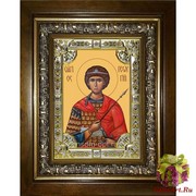 Икона освященная &quot;Георгий Победоносец великомученик&quot;, 18x24 см, со стразами, в деревянном киоте 24x30 см, 24x30 см