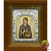 Икона освященная &quot;Параскева Римская&quot;, 14x18 см, в деревянном киоте 20x24 см, 20x24 см