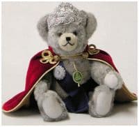 Коллекционная медведица Королева Елизавета Брильянтовый Юбилей на троне Херманн. Hermann Coburg Германия Высота 23 см