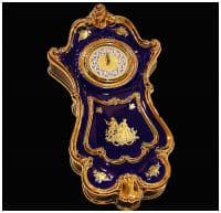 Настенные часы керамические. Кобальт с золотом Влюблённые. Италия. Высота 63 см