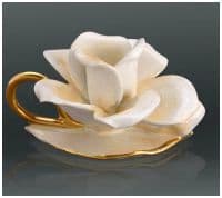 Подсвечник Розочка. Золочение и перламутовые эмали. Высота 7 см Италия Ahura.