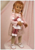 Коллекционная виниловая кукла Дженни со слоником Jenni Ручная работа Высота 65 см. Германия Schildkrot Шильдкрёт Ограниченный выпуск 999 штук