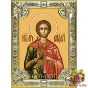 Икона освященная &quot;Вонифатий мученик&quot;, 14x18 см, в деревянном киоте 20x24 см, 20x24 см