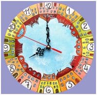 Настенные часы авторские Небо над городом Диаметр 25 см