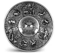 Часы настенные из олова Вольный стрелок Artina Австрия.