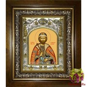 Икона освященная &quot;Игорь Благоверный Великий князь&quot;, 14x18 см, в деревянном киоте 20x24 см, 20x24 см
