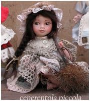 Итальянская фарфоровая кукла CENERENTOLA Кенерентолла Золушка Высота 21 см. Италия Montedragone  Ручная работа