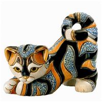 Котёнок играет Эксклюзивная керамическая фигурка De Rosa Rinconada Длина 15 см