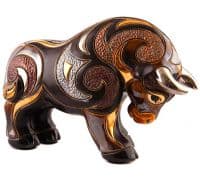 Чёрный Бык. Керамическая фигурка De Rosa Rinconada. Размер 19,5 см