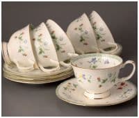 Чайный набор (шапо) &quot;Полевые цветы и земляника&quot; фарфор на 6 персон