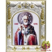 Икона освященная "Николай Чудотворец, архиепископ Мир Ликийских", 14x18 см