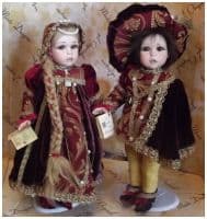 Итальянские фарфоровые куклы Ромео и Джульетта ROMEO GIULIETTA Высота 34 см. Италия Montedragone  Ручная работа