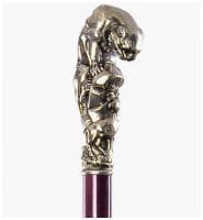 Трость из дерева с оловянной ручкой Пантера Италия