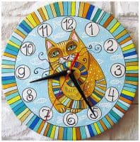 Настенные часы авторские Кот Баюн Диаметр 25 см