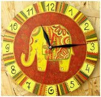 Настенные часы авторские Солнечный Слон  Диаметр 25 см