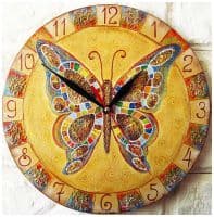 Настенные часы авторские Бабочка Диаметр 25 см