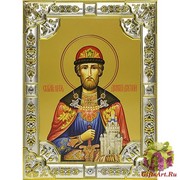 Икона освященная &quot;Димитрий Донской благоверный князь&quot;, 18x24 см со стразами, 18x24 см