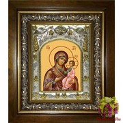 Икона освященная &quot;Иверская икона Божией Матери&quot;, 14x18 см, в деревянном киоте 20x24 см, 20x24 см