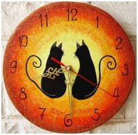 Настенные часы авторские Влюблённые кошки Диаметр 25 см