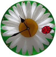 Настенные часы авторские Ромашка с божьей коровкой Ручная работа Размер 25 см