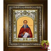 Икона освященная &quot;Иоанн Лествичник преподобный (Иван)&quot;, 14x18 см, в деревянном киоте 20x24 см, 20x24 см