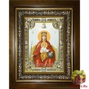 Икона освященная &quot;Державная икона Божией Матери&quot;, 18x24 см, со стразами, в деревянном киоте 24x30 см, 24x30 см