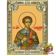 Икона освященная &quot;Димитрий Солунский великомученик (Дмитрий)&quot;, 18x24 см со стразами, 18x24 см