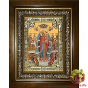 Икона освященная &quot;Всех скорбящих Радость икона Божией Матери&quot;, 18x24 см, со стразами, в деревянном киоте 24x30 см, 24x30 см