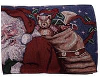 Дорожка гобеленовая Дед Мороз с мишкой Тедди для новогоднего стола Длина 177 см