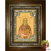 Икона освященная &quot;Даниил (Алферов) священномученик&quot;, 18x24 см, со стразами, в деревянном киоте 24x30 см, см