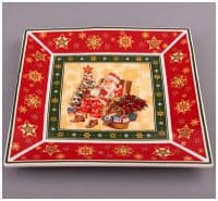 Блюдо фарфоровое квадратное &quot;Новогодняя коллекция&quot; 22 х 22 см Подарочная упаковка 650685