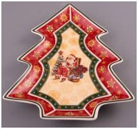 Блюдо фарфоровое Ёлочка &quot;Новогодняя коллекция&quot; 21 х 26 см Подарочная упаковка 450685