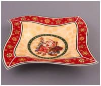 Блюдо фарфоровое Волна &quot;Новогодняя коллекция&quot; 26 х 26 см Подарочная упаковка 850685