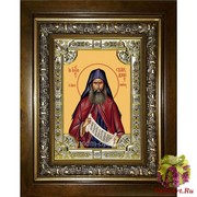 Икона освященная &quot;Силуан Афонский преподобный&quot;, 18x24 см, со стразами, в деревянном киоте 24x30 см, 24x30 см