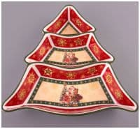 Менажница фарфоровая Ёлочка &quot;Новогодняя коллекция&quot; 24 х 25 см Подарочная упаковка 250685