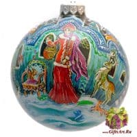 Ёлочная игрушка из стекла Ручная художественная роспись &quot;Снегурочка&quot; Высота 10 см Подарочная упаковка