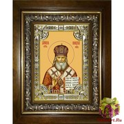 Икона освященная &quot;Иннокентий, митрополит Московский святитель&quot;, 18x24 см, со стразами, в деревянном киоте 24x30 см, 24x30 см