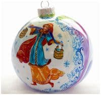 Ёлочная игрушка из стекла Ручная художественная роспись &quot;Синяя птица&quot; Высота 10 см Подарочная упаковка