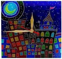 Настенные часы авторские Первый снег Ручная работа Размер 20х20 см