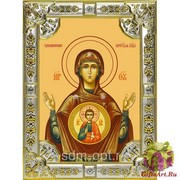 Икона освященная &quot;Знамение икона Божией Матери&quot;, 18x24 см, со стразами