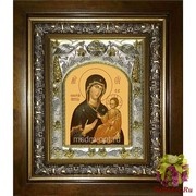 Икона освященная &quot;Иверская икона Божией Матери&quot;, 14x18 см, в деревянном киоте 20x24 см, 20x24 см