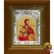 Икона освященная &quot;Никита мученик&quot;, 14x18 см, в деревянном киоте 20x24 см, 20x24 см