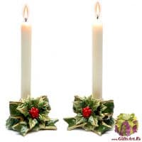 Набор из двух подсвечников Пуансетия &quot;Новогодняя коллекция&quot;