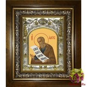 Икона освященная &quot;Амос пророк&quot;, 14x18 см, в деревянном киоте 20x24 см, 20x24 см