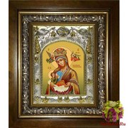 Икона освященная &quot;Млекопитательница икона Божией Матери&quot;, 14x18 см, в деревянном киоте 20x24 см, 20x24 см