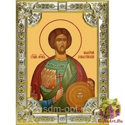 Икона освященная &quot;Валерий &quot;, 18x24 см со стразами, 18x24 см